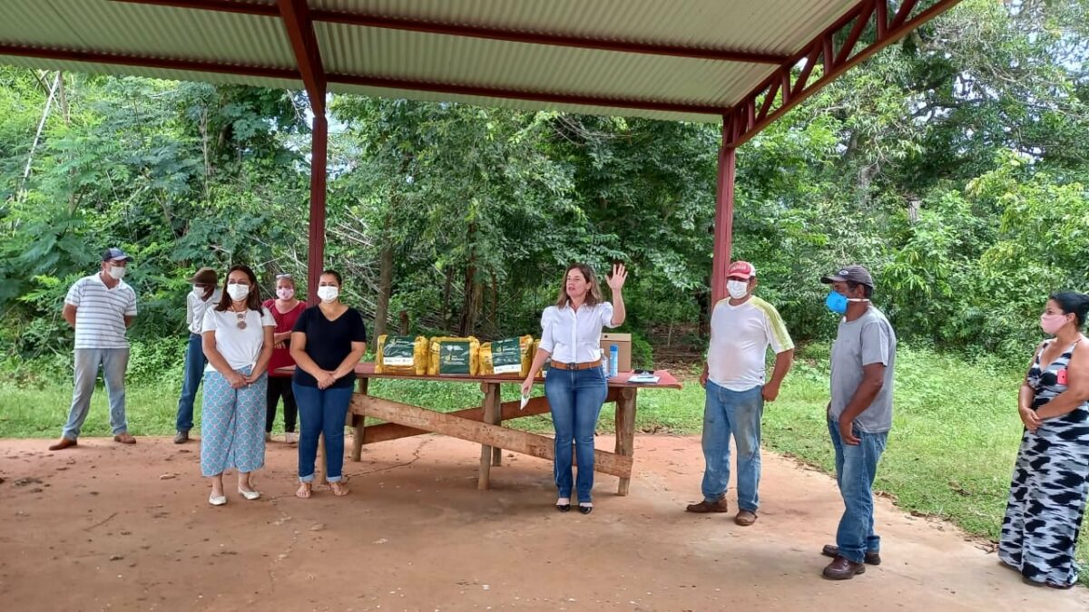 Parceria da SMAS com SENAR e CNA doam 87 cestas básicas para moradores do Distrito de Arapuá e Assentamento 20 de Março