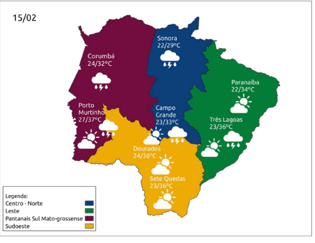 Terça-feira de sol forte, temperaturas elevadas e pancadas de chuva em MS