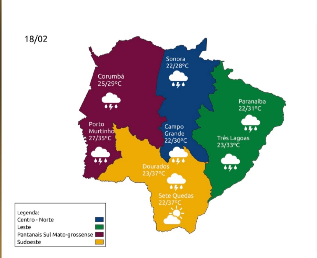 Clima típico de verão predomina ao longo do final de semana em MS; confira previsão