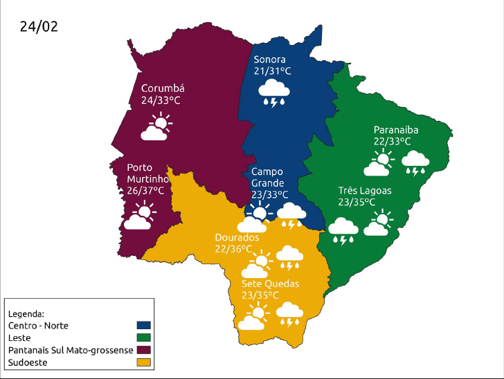 Quinta-feira de tempo instável em Mato Grosso do Sul