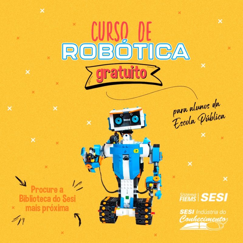 Prefeitura e Biblioteca Sesi oferecem 96 vagas para Curso de Iniciação Tecnológica Lego Robótica