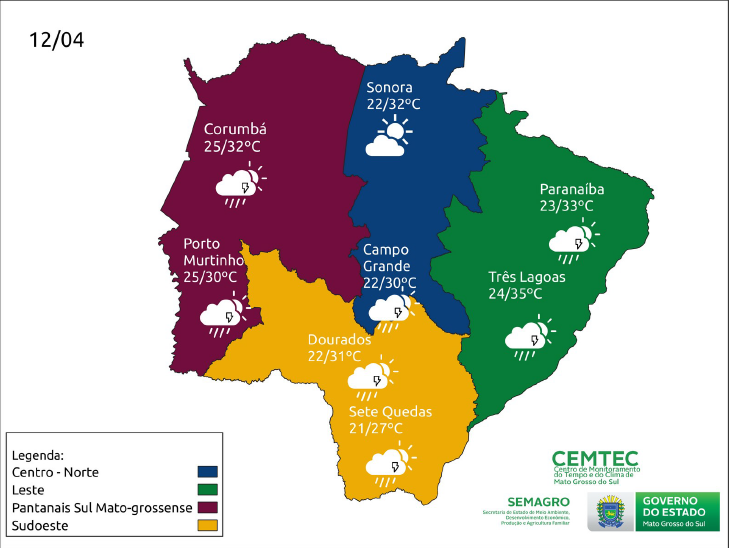 Terça-feira de tempo instável e quente em Mato Grosso do Sul