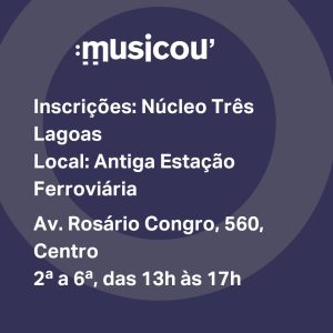 Cultura em parceria com a Sustenido oferece curso de música durante férias escolares em Três Lagoas