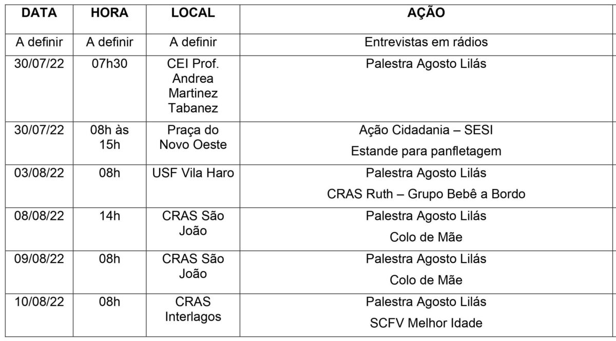 Campanha “Agosto Lilás” em Três Lagoas inicia com panfletagem e atendimento à população