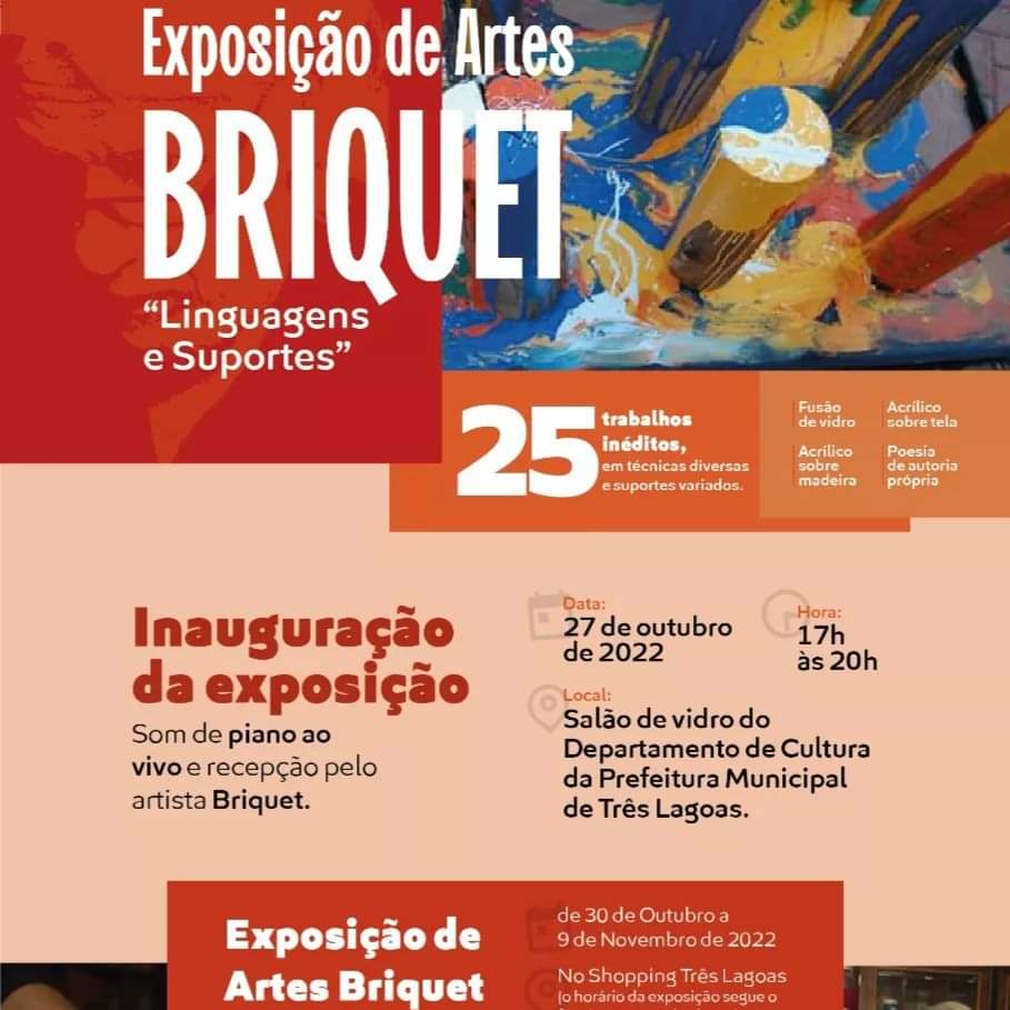 Cultura receberá lançamento da Exposição de Artes Briquet “Linguagens e Suportes” na quinta-feira dia (27)