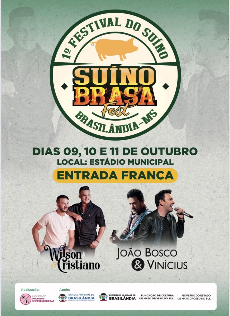 Brasilândia (MS)- Suíno Brasa Fest começa neste domingo com Almoço Solidário e homenagens à família Hoffig