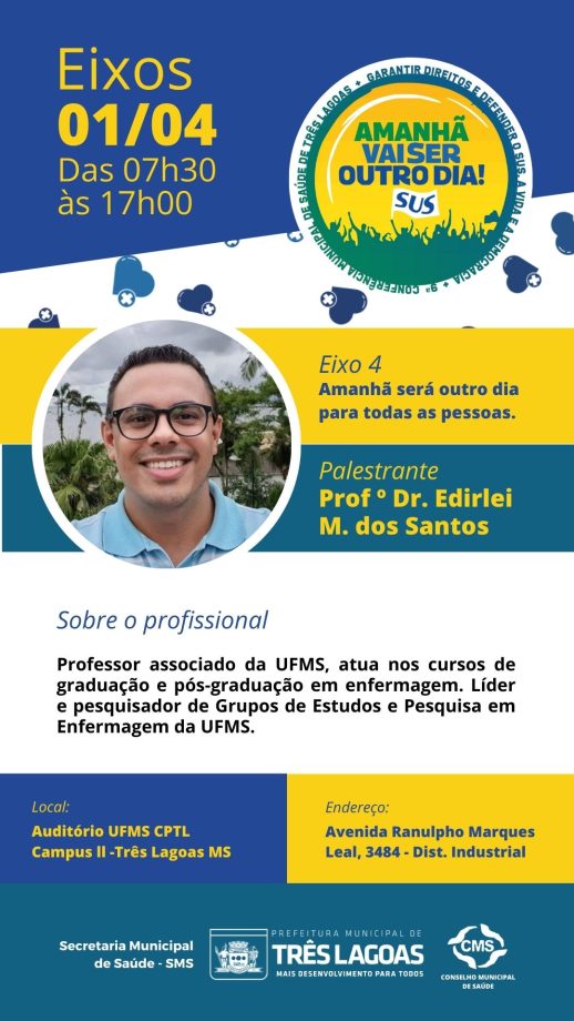 Conferência Municipal de Saúde acontece nesta sexta-feira e sábado (31 e 01), na UFMS Campus ll, participe