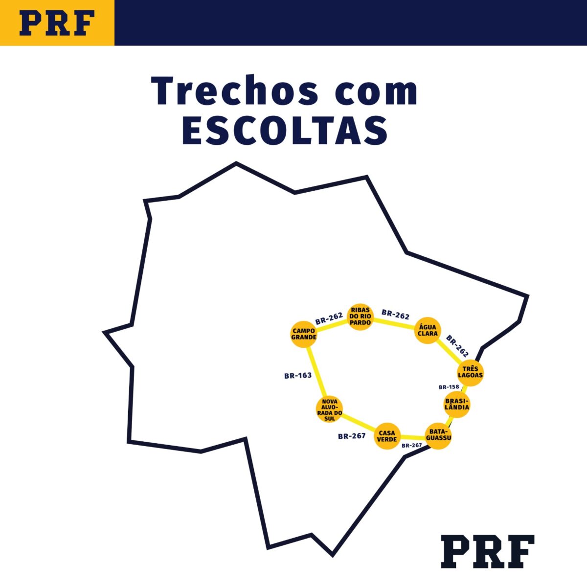 PRF realiza escoltas dedicadas no Mato Grosso do Sul