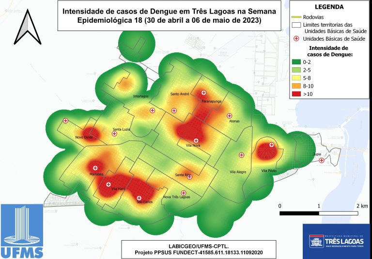 Prefeitura e UFMS emitem 1º Mapa de Incidência de Casos Suspeitos de Dengue de Três Lagoas