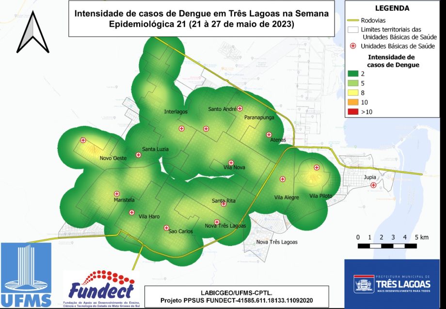 3ª Edição – Mapa de Incidência de Casos Suspeitos de Dengue de Três Lagoas