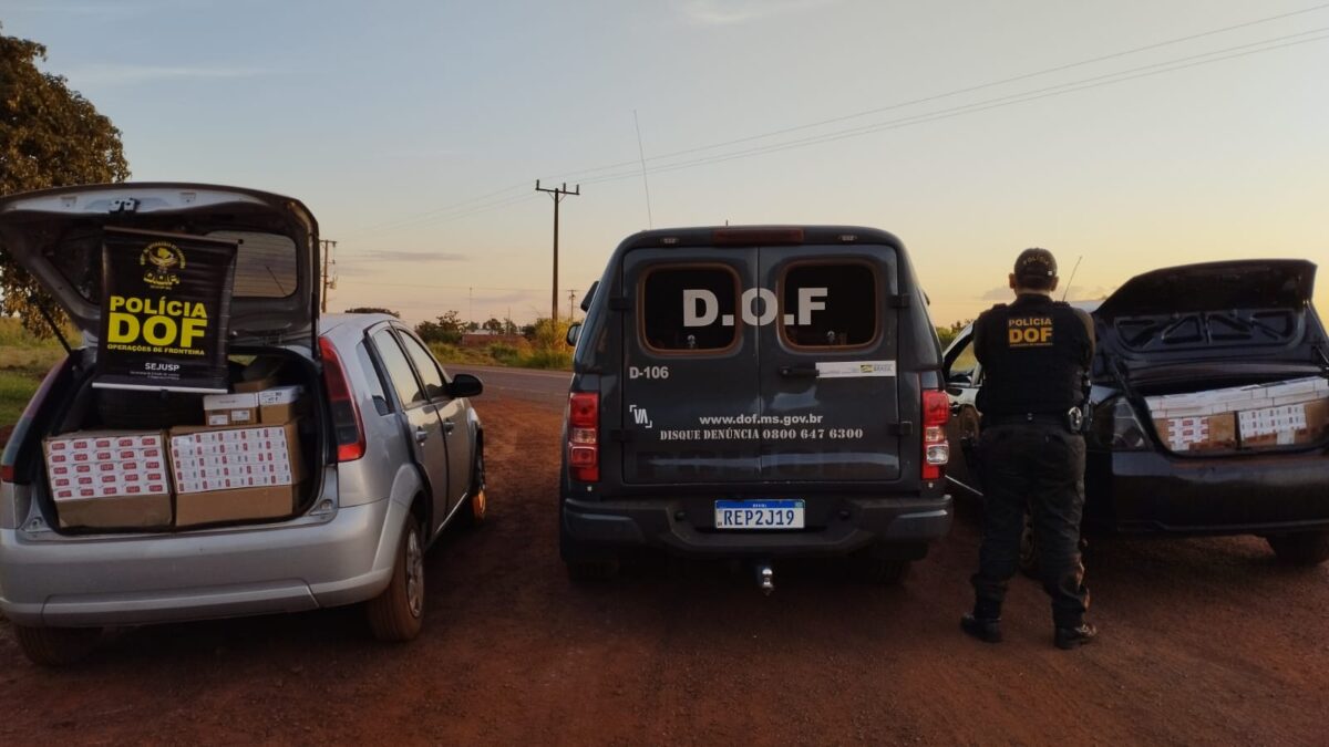 DOF apreende quatro veículos carregados com cigarros contrabandeados do Paraguai