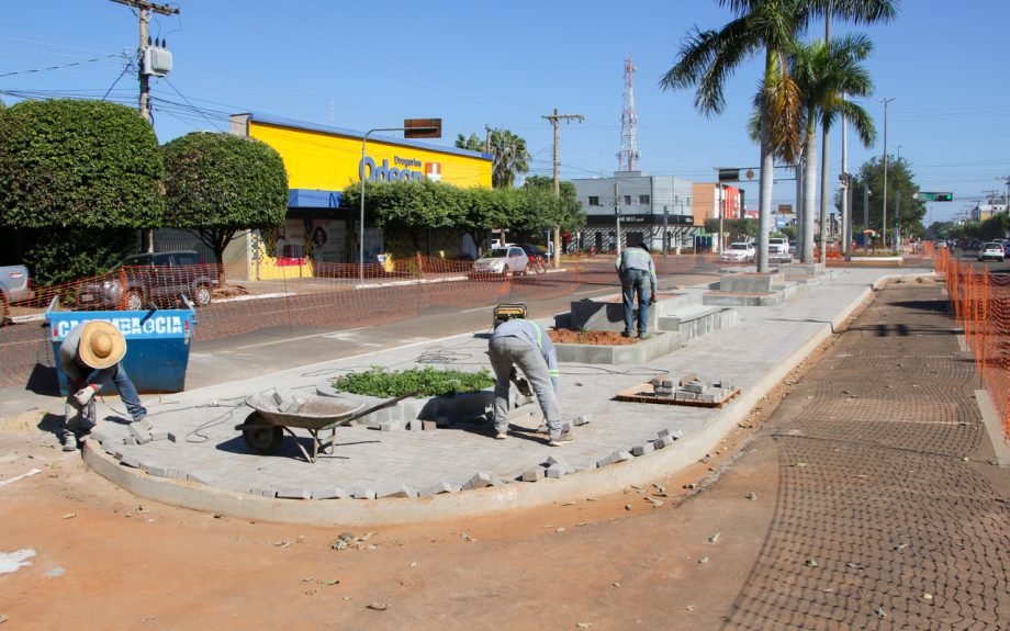 REVITALIZAÇÃO – Canteiros centrais das Avenida Rosário Congro começam a receber jardinagem