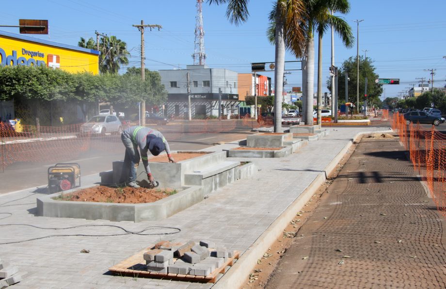 REVITALIZAÇÃO – Canteiros centrais das Avenida Rosário Congro começam a receber jardinagem