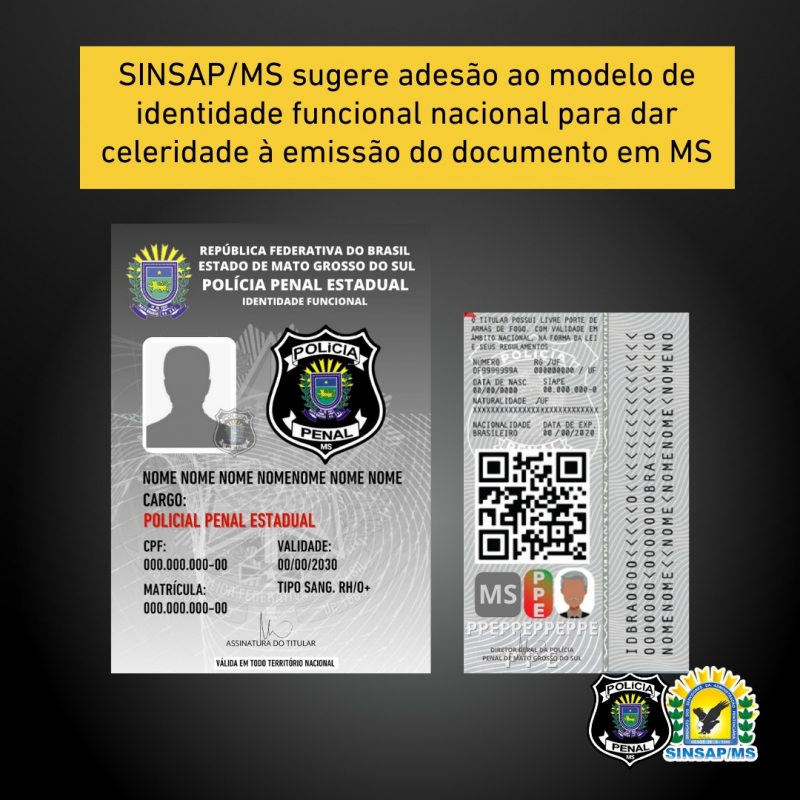 Quase 2 mil policiais penais de MS trabalham sem identidade funcional por falta de decreto da Agepen