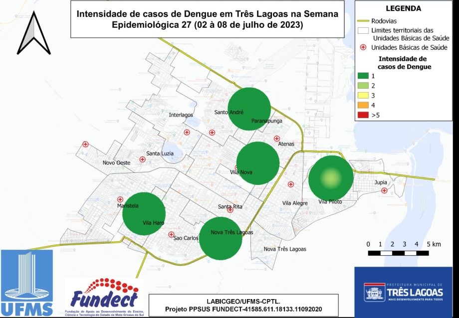 7ª Edição – Mapa de Incidência de Casos Suspeitos de Dengue de Três Lagoas