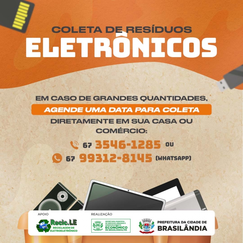 Brasilândia realiza coleta de lixo eletrônico