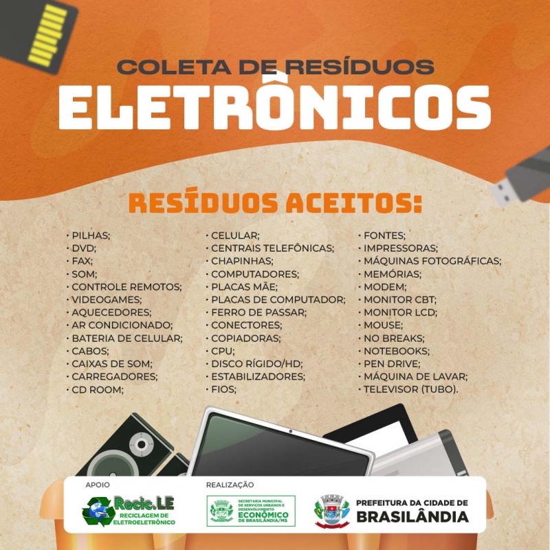 Brasilândia realiza coleta de lixo eletrônico