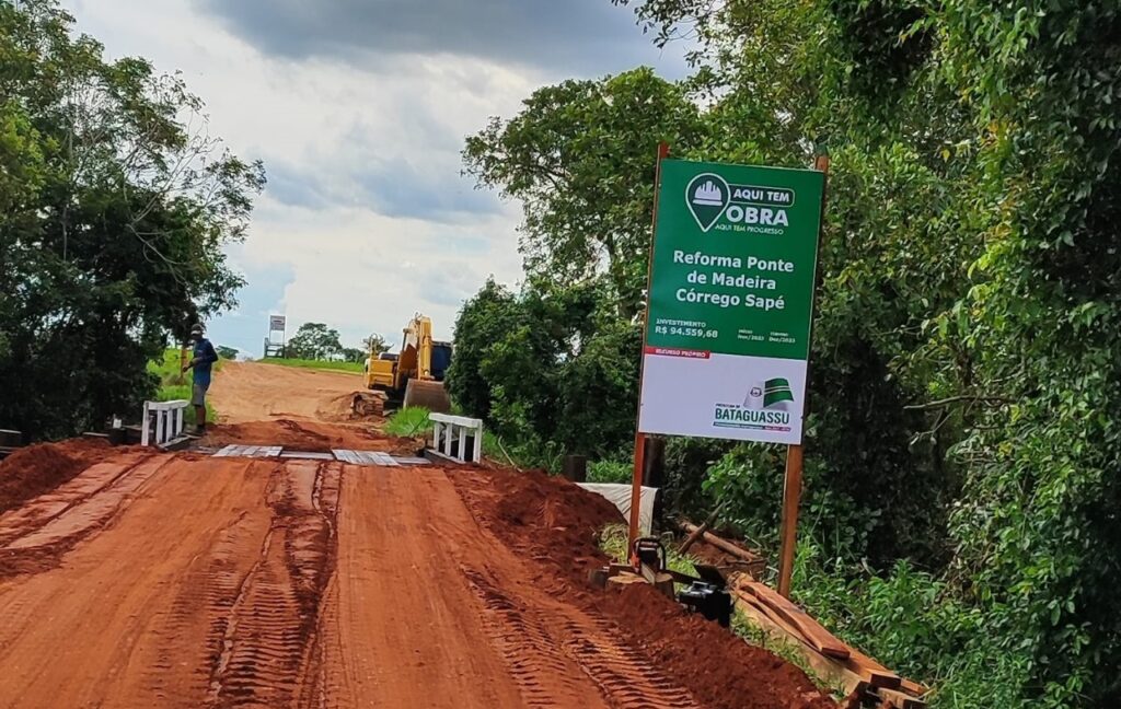 Prefeitura de Bataguassu inicia construção da ponte de concreto no Córrego Caraguatá