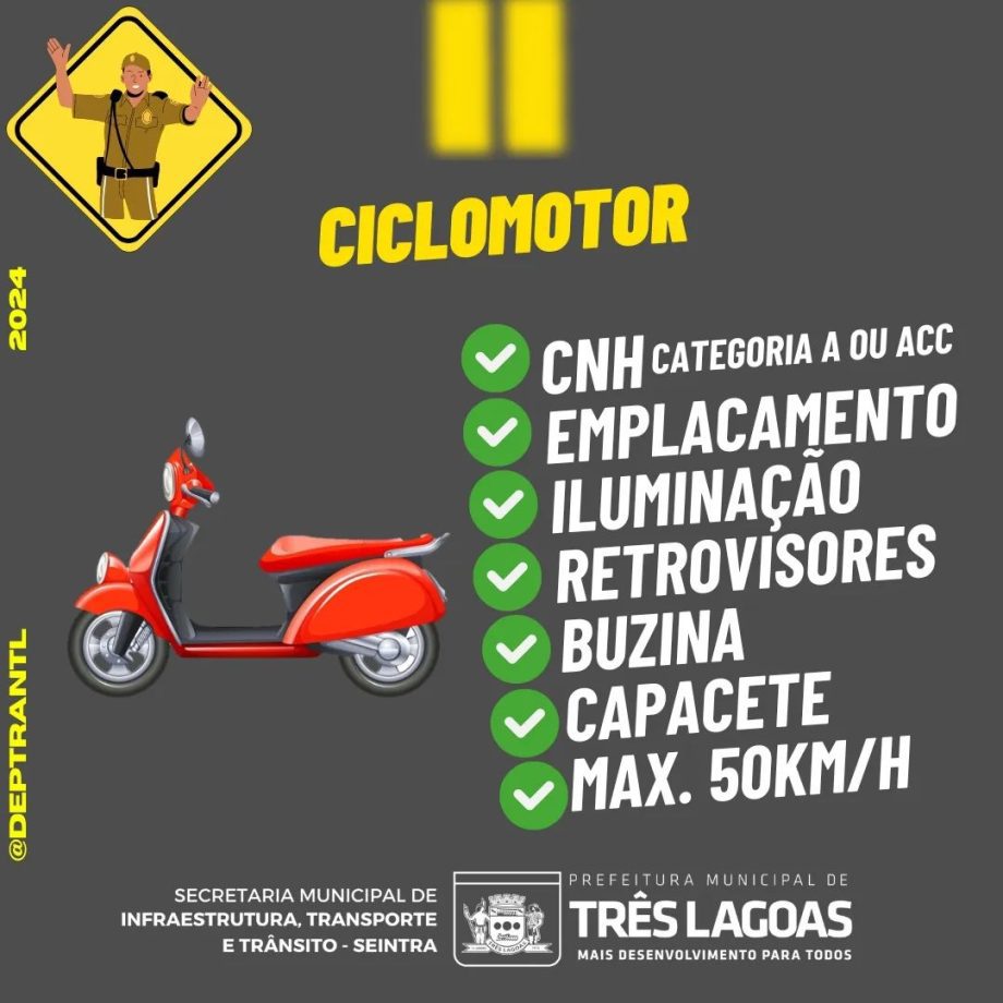 Deptran orienta população sobre regras para pilotar bicicletas elétricas, scooters e outros