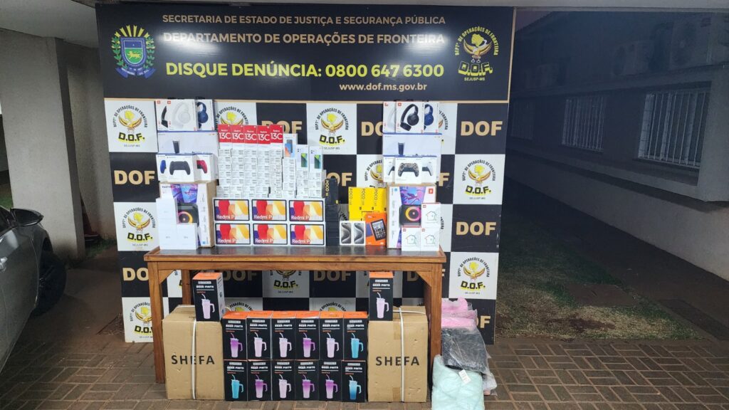 Veículo carregado com produtos eletrônicos importados ilegalmente é apreendido pelo DOF em Vista Alegre