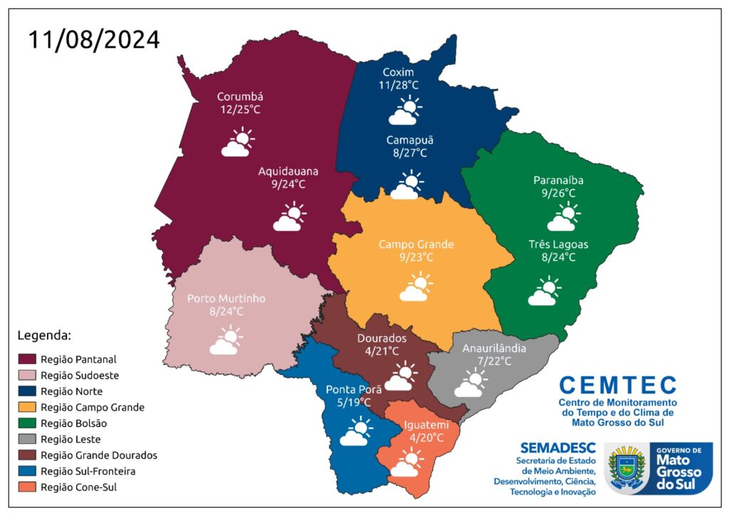 Tempo estável encerra a semana e baixas temperaturas permanecem destaque neste domingo