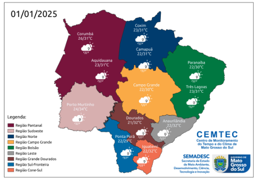 Últimos dias do ano com sol e possibilidade de chuvas já no primeiro dia de 2025