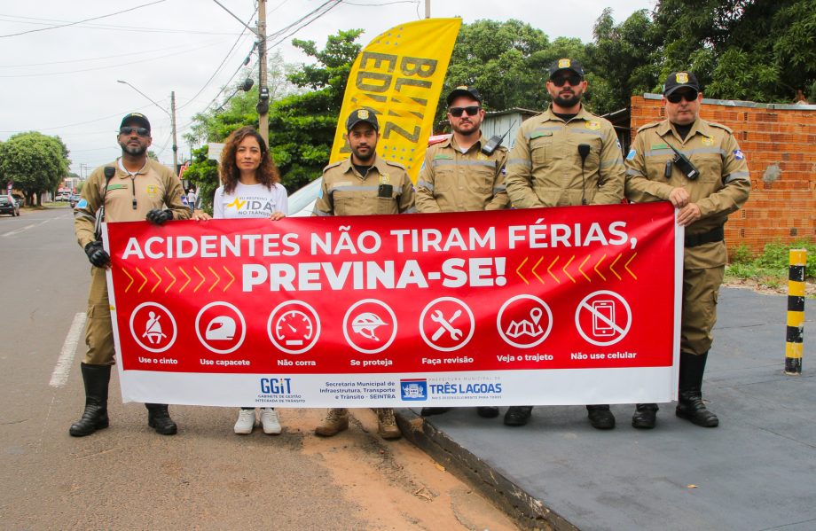 “Acidentes não tiram férias” – Campanha educa pedestres, ciclistas e condutores em Três Lagoas