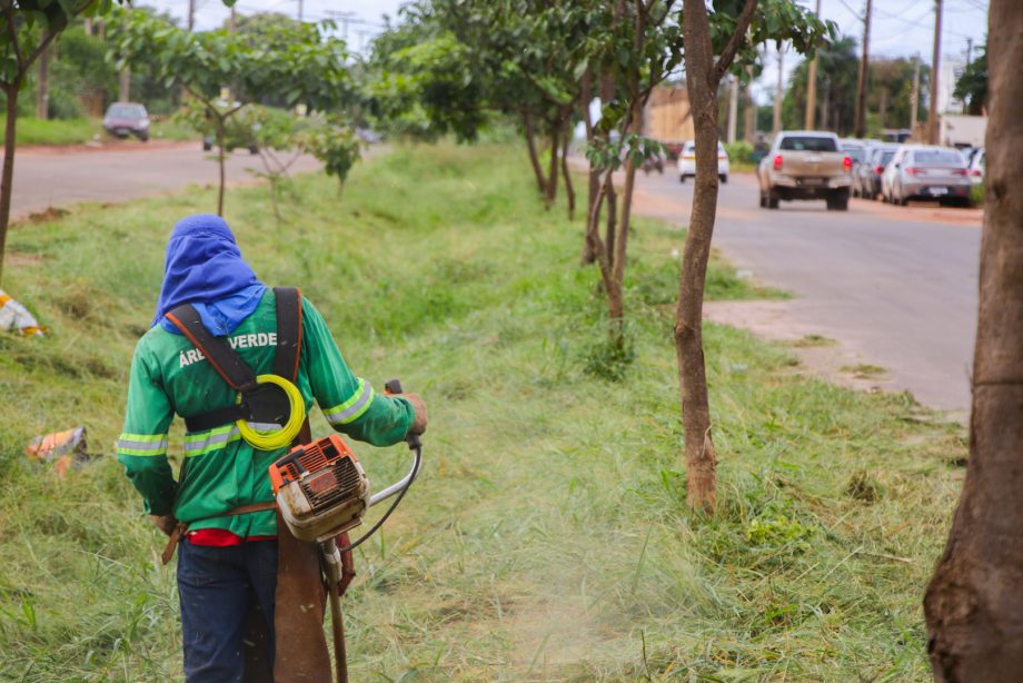 Prefeitura de Três Lagoas realiza roçada de áreas verdes no município