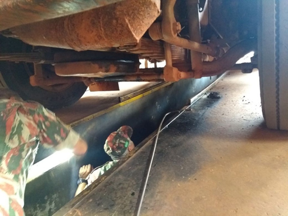 PMA captura jibóia de 2 metros entre chassi e motor de caminhão