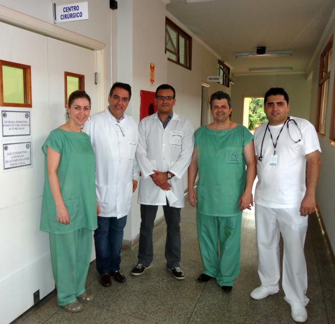 Dra. Bêne, Prof. Levy Nunes , Dr. Aladim , Dr. Junior e o enfermeiro Burton
Foto: Assessoria de Comunicação